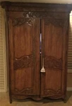 Antique French Country Armoire Of Oak, Custom 1991 By Hamilton, Inc.. Fixed Price $7000.00.