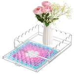 Pcs 12" X Acrylic Scalloped Tray Large Clear With Drawer F.... Fixed Price $60.53.