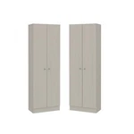 Home Square 2 Piece Wood Multi Storage Two-door Pantry Cabinet Set Off White. Fixed Price $550.64.