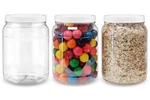 Ljdeals 1/2 Gallon 64 Oz Clear Plastic With Lids, Large Jars, Wide. Fixed Price $31.51.