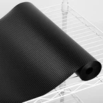 15X196 Inch Thick Shelf Liner Black Waterproof Pantry Shelving Mat. Fixed Price $37.19.