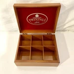 Twinings Wooden Display Box With 6 Compartments For Your Tea Packets. Fixed Price $29.99.