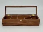 Woodard & Charles Acacia Compartment Tea Box With Window. Fixed Price $29.95.