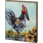 Primitives By Kathy Rooster With Sunflowers Box Sign 18"X15". Fixed Price $42.00.