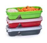 Joie Meal Prep Snack Container, Set Of (green/ Red/ Grey) - 17.3X6.2X4.6CM. Fixed Price $26.82.