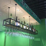 Ceiling Wine Glass Rack - Hanging With Holder And Shelf, Height. Fixed Price $281.99.