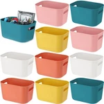10 Pcs Plastic Storage Bins And Baskets 9.7" X 6.9" 5.7" Multiple Color Sma.... Fixed Price $43.27.