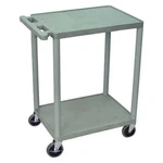 Utility Cart With Lipped Plastic Shelves, Polyethylene, 300 Lb Load Capacity, 2. Fixed Price $129.91.