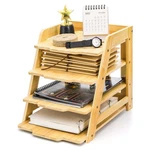 Zavoos Wood Paper Organizer For Desk, 4 Tier Bamboo Letter Tray File Folder, .... Fixed Price $25.16.