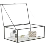 Highfree Vintage Glass Box With Lid - Clear Jewelry Display Keepsak.... Fixed Price $53.73.