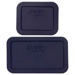 Pyrex (1) 7213-PC 1.9 Cup And 7214-PC 4.8 Dark Blue Rectangle Lid Covers. Fixed Price $13.99.