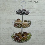 Mikasa 3 Tier White Metal Fruit Basket Gourmet Basics Banana Veggie 24.5 High. Fixed Price $24.99.