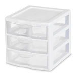 Sterilite Clearview Plastic Small 3 Drawer Desktop Storage Unit, White, 18 Pack. Fixed Price $131.77.