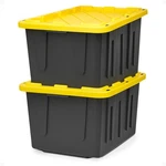 Homz Durabit 27 Gallon Stackable Home Storage Container Lidded Tote Bins, Pack. Fixed Price $84.99.
