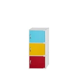 Hodedah Bookcase 35.6" Rainbow Doors Wooden 3-SHELF Slim Multipurpose Design. Fixed Price $50.42.