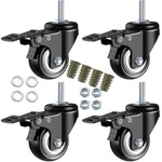 Dicasal 2 Stem Casters, Heavy Duty Swivel Pu Foam Quite Mute No .... Fixed Price $37.24.