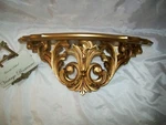 Wall Shelf Sconce Gold Rococo 19 1/4"W 7"H 6/8" New Wo Tag No Box/hardware. Fixed Price $74.99.