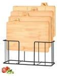 Bamboo Cutting Board Set With Meatal Stand, Lexda 4PCS Eco-friendly Labeled T.... Fixed Price $44.86.