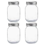 4 Pack Yingerhuan Glass Regular Mouth Mason Jars, 16 Oz Clear With. Fixed Price $12.30.