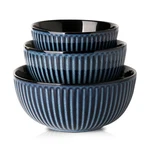 Hasense Ribbed Porcelain Mixing Bowls Set - 1.5, 1, 0.5 Qt Kitchen Cook. Fixed Price $70.90.
