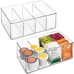 Sorbus Clear Plastic Storage Bins With Dividers - Organize Tea Bags, Spices 2PCS. Fixed Price $23.99.