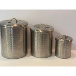 Old Dutch Hammered Brush Nickel Canister - Set Of 3. Fixed Price $39.99.