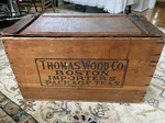 Antique Thomas Co. Boston Tea Importers Wooden Shipping Chest - Late 1800S. Fixed Price $395.00.