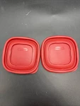 2 Rubbermaid 7J58 4.5" Red Square Easy Find Replacement Storage Container Lids. Fixed Price $9.95.