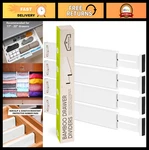 Adjustable Bamboo Drawer Dividers - Expandable Organizer For Kitchen, Bathroom &. Fixed Price $26.99.