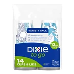 Dixie To Go Paper Coffee Cups With Lids, 12 Ounces (14 Count), Multicolor. Fixed Price $5.80.