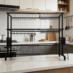 Double Layer Rack Drainer Shelf Cutlery Holder Over Sink Dish Kitchen Storage. Fixed Price $112.80.