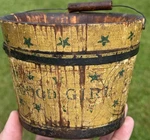 Early Small 4 1/2 Original Yellow Bucket Good Girl Pail W/ Stars. Fixed Price $1399.99.