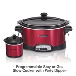 Slow Cooker Crock Pot Hamilton Beach 7 Quart Programmable With Party Dipper. Fixed Price $54.89.