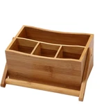 Ybm Home 4 Compartment Bamboo Caddy With Handle. Fixed Price $32.05.
