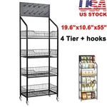 4 Tier Black Retail Display Rack/shelf/frame/stand Shop Freestand Snack Metal. Fixed Price $72.99.