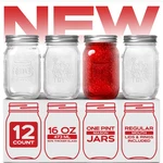 Forjars Premium Mason 16 Oz (12-PACK) Regular Mouth Glass Canning. Fixed Price $20.45.