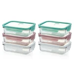 Glasslock 710ML Rectangular Storage Container Set W/ Lid 6PC. Fixed Price $56.68.