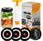 Home Fermentation Kit With 4 Wide Mouth Fermenting Lids Airlocks, Oxygen Ex. Fixed Price $49.77.