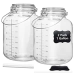 Galssmagic 1 Gallon Super Wide Mouth Glass Jars With Airtight LIDS,2 Pack Gal.... Fixed Price $44.28.