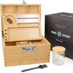 Lockable Storage Box With Combination Compact Bamboo Wooden Organiz. Fixed Price $41.91.