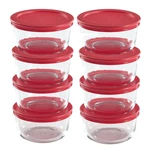 Pyrex Cup Glass Bowls 7200-PC Red Food Storage Replacement Lids 8-PACK. Fixed Price $104.58.