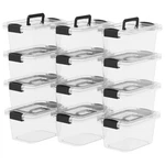 Lidded Storage Bin, Tote Organizing Container With Handle Buckles, Stacka.... Fixed Price $59.42.