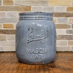 Ceramic Ideal Mason Jar Utensil Holder Crock Canister Kitchen Storage Grey New. Fixed Price $29.99.