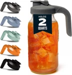 County Line Kitchen Glass Mason Jar Pitcher With Lid - Wide Mouth, 2 Quart (64. Fixed Price $24.89.