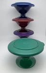 Tupperware Set Of Simple Elegance Jewel Toned Dessert Cups W/lids 2854A 2409A. Fixed Price $29.95.