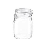 Bormioli Rocco Clear Glass Storage Jars: Airtight Hinged Lid 1.2 Quart,. Fixed Price $24.18.