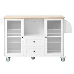 Wooden Kitchen Utility Island Cart With Rolling Table On Wheels Trolley Stand. Fixed Price $189.31.