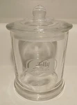 Collectable Jelly Belly Candy Jar With Lid 5.5 Inches Tall Etched Logo. Fixed Price $8.09.