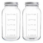 Eleganttime 128 Oz Mason Jars Extra Wide Mouth Pack, Gallon Glass Large. Fixed Price $35.43.