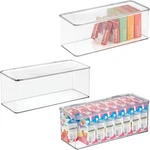 Plastic Stackable Hinged-lid Storage Box For Kitchen, Bathroom, Office Set. Fixed Price $104.99.
